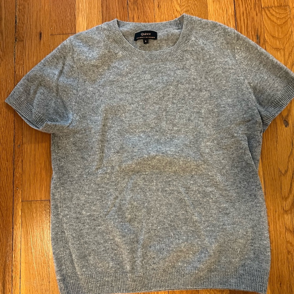 Quince Light Gray Crewneck Sweater